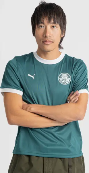 Футболка Puma X PALMEIRAS RINGER (Палмейрас) темно-зелено-біла 629533-43