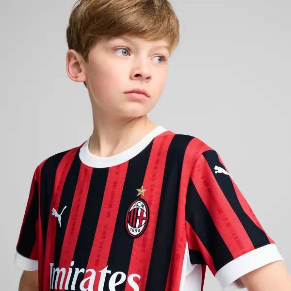 Футболка підліткова Puma AC MILAN 24/25 REPLICA (Мілан) домашня червоно-чорно-біла 774984-01