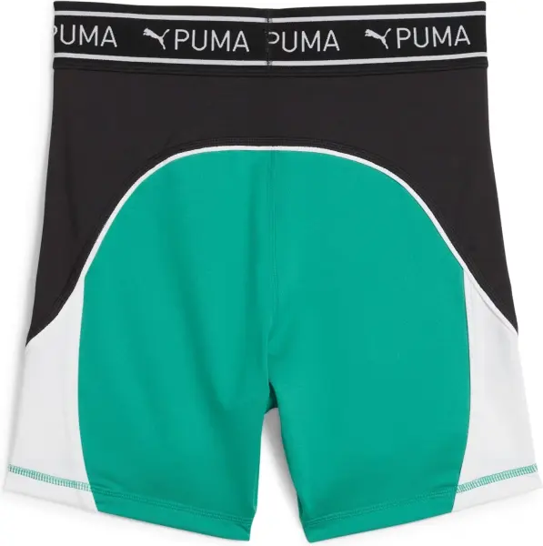 Шорты-тайтсы женские Puma FIT TRAIN STRONG 5" зелено-черно-белые 525042-86