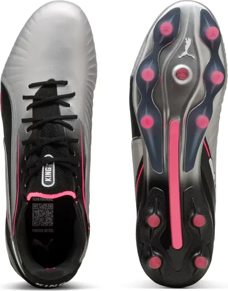Бутси Puma KING ULTIMATE FG/AG срібно-чорно-рожеві 108303-03