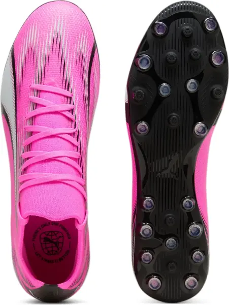 Бутси Puma ULTRA MATCH MG рожево-чорно-білі 107756-01