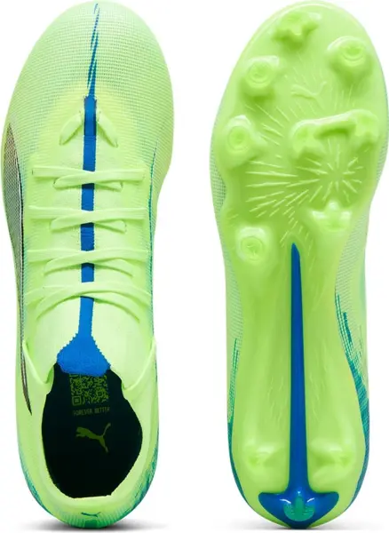 Бути жіночі Puma ULTRA 5 MATCH+ FG/AG салатово-сині 107692-03