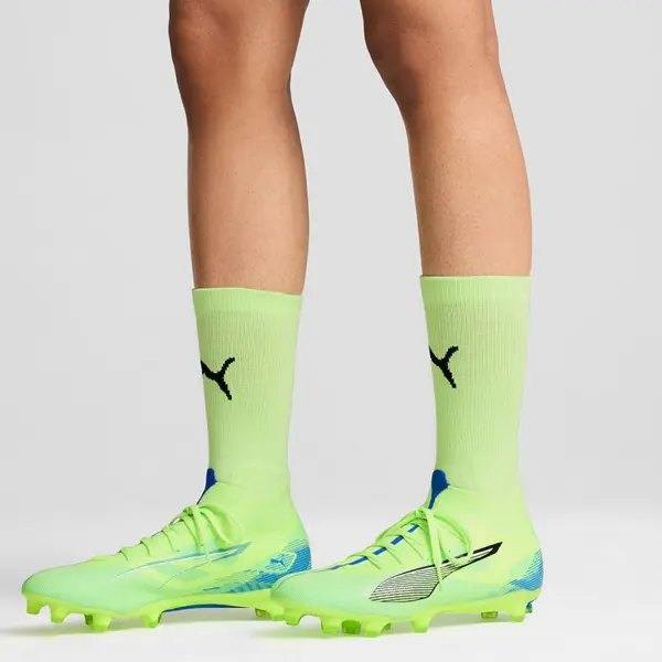 Бути жіночі Puma ULTRA 5 MATCH+ FG/AG салатово-сині 107692-03