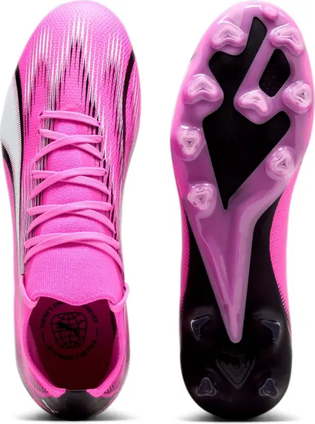 Бути жіночі Puma ULTRA MATCH FG/AG рожево-чорно-білі 107768-01