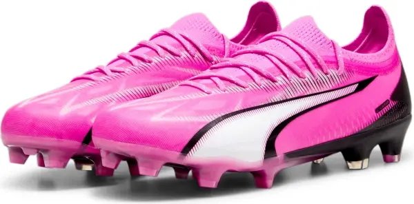 Бутси жіночі Puma ULTRA ULTIMATE FG/AG рожево-чорно-білі 107767-01