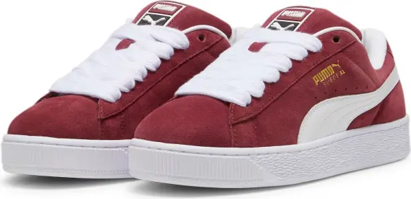 Кеды Puma SUEDE XL бордово-белые 395205-12