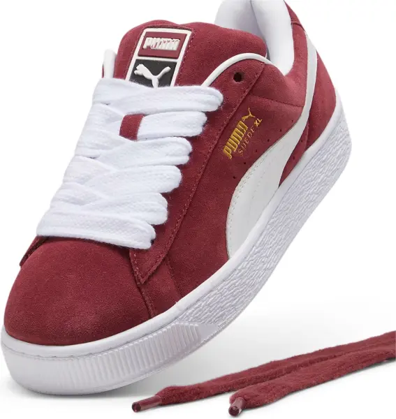 Кеды Puma SUEDE XL бордово-белые 395205-12