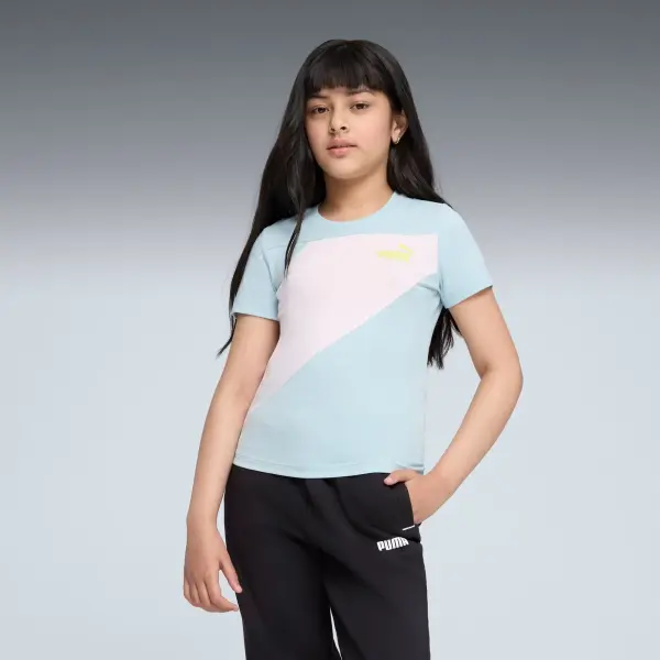 Футболка подростковая Puma POWER бирюзово-розовая 679359-22