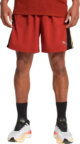 Шорти для бігу Puma RUN FAVORITE VELOCITY 7" темно-оранжево-чорно-жовті 525005-63