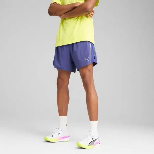 Шорти для бігу Puma RUN VELOCITY 5" фіолетово-лимонні 526610-46