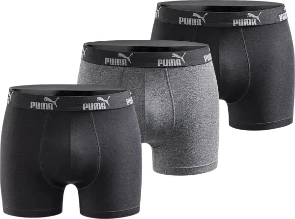 Труси (боксери) Puma EVERYDAY COTON STRETCH чорні, сірі (3 штуки) 100003547-002