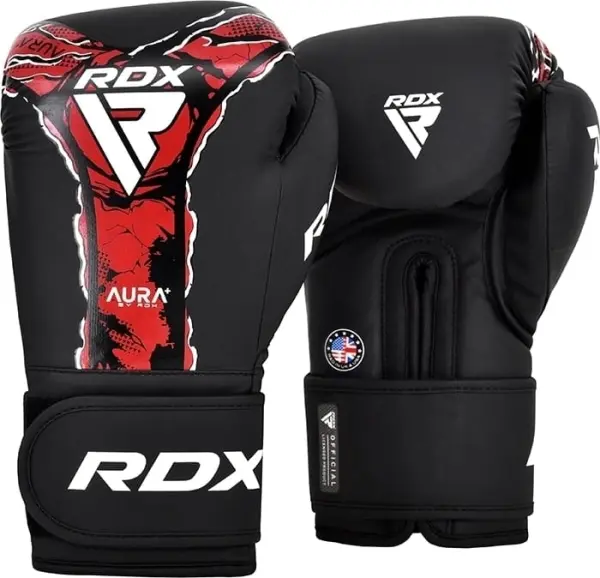 Перчатки боксерские RDX BOXING GLOVES NEW AURA F17 черно-красные BGR-F17BR