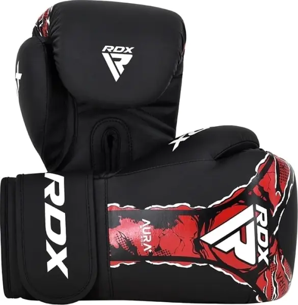 Перчатки боксерские RDX BOXING GLOVES NEW AURA F17 черно-красные BGR-F17BR