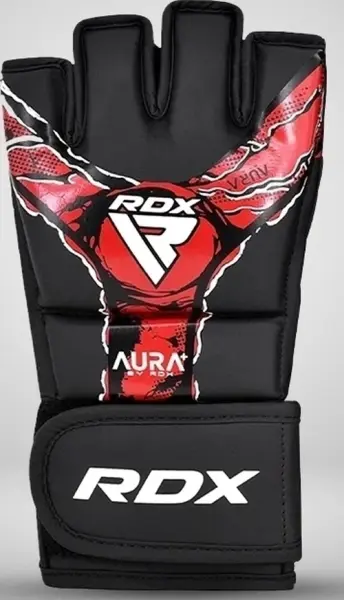 Рукавички MMA RDX GRAPPLING GLOVES NEW AURA F17 чорно-червоні GGR-F17BR