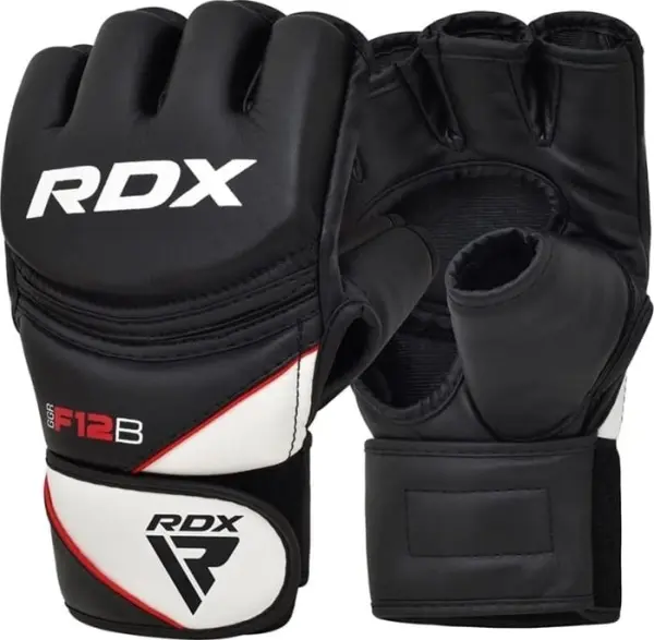 Рукавички MMA RDX GRAPPLING GLOVES NEW MODEL чорно-білі GGR-F12B