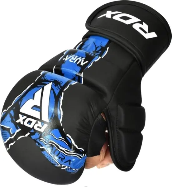 Перчатки для MMA RDX GRAPPLING GLOVES SHOOTER NEW AURA F17 черно-синие GSR-F17BU