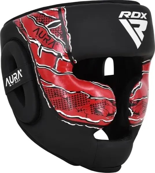Шолом боксерський RDX HEAD GUARD NEW AURA F17 чорно-червоний HGR-F17BR