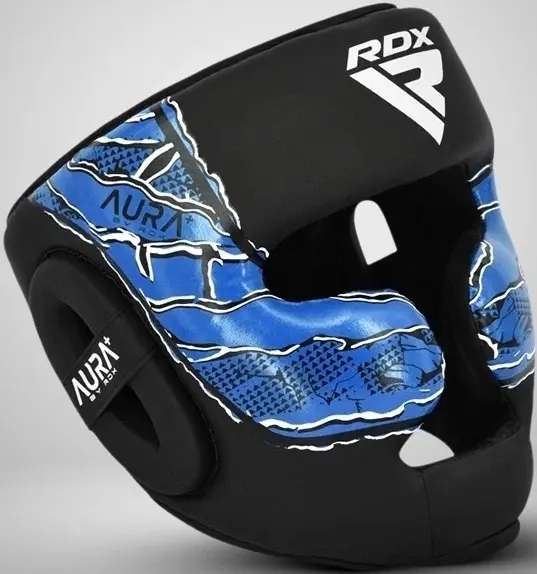 Шолом боксерський RDX HEAD GUARD NEW AURA F17 чорно-синій HGR-F17BU