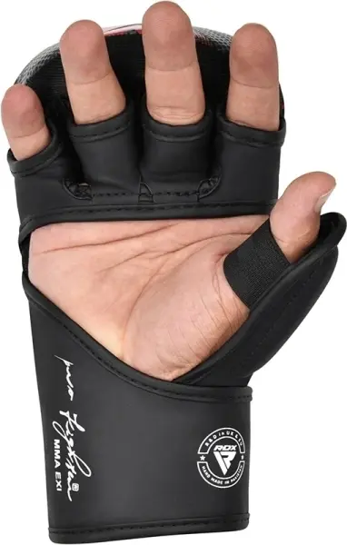 Рукавички MMA RDX GRAPPLING GLOVES SHOOTER IMMAF-1 чорно-червоні GSR-IMF-1R