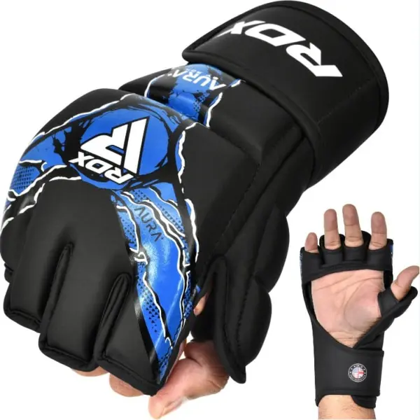 Рукавички MMA RDX GRAPPLING GLOVES NEW AURA F17 чорно-сині GGR-F17BU
