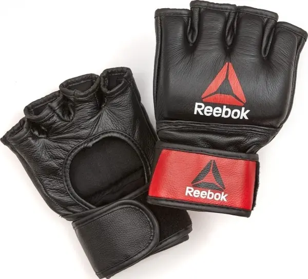 Рукавички для ММА Reebok MMA GLOVES LEATHER чорно-червоні M RSCB-10320RDBK