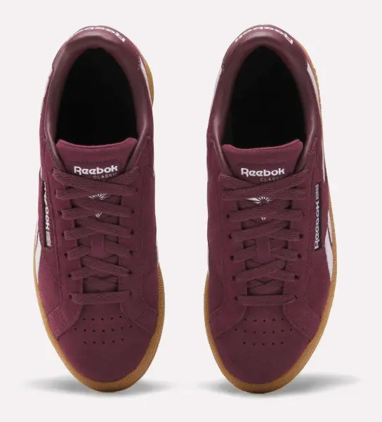 Кроссовки женские Reebok CLUB C GROUNDS UK бордово-белые 100229523