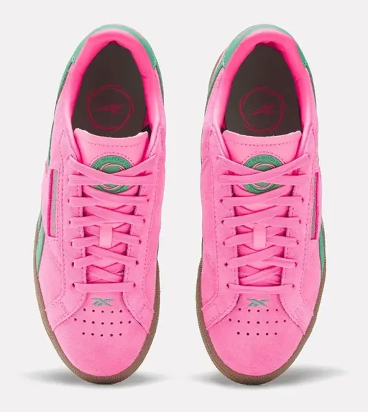 Кроссовки женские Reebok CLUB C GROUNDS UK розово-зеленые 100229526