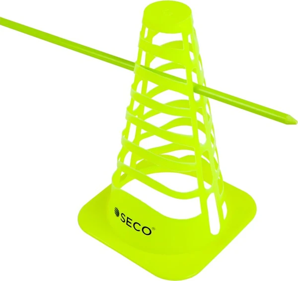 Тренировочный конус SECO с отверстиями 23 см цвет зелено-неоновый 18010607