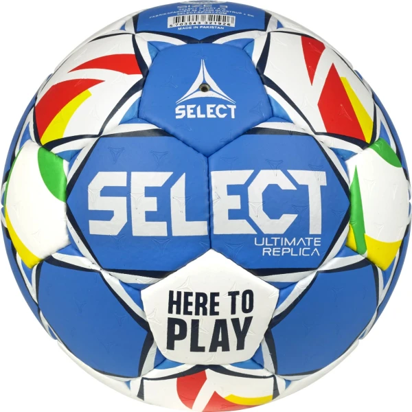 Гандбольний м'яч Select Ultimate Replica EHF European League v24 біло-синій Розмір 0 357084-896