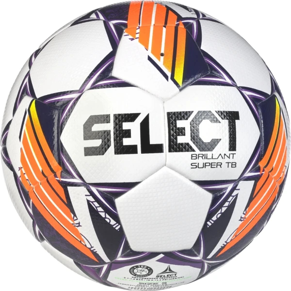 Футбольний м'яч Select BRILLANT SUPER TB V24 (FIFA QUALITY PRO APPROVED) біло-фіолетово-жовтогарячий Розмір 4 361598-009