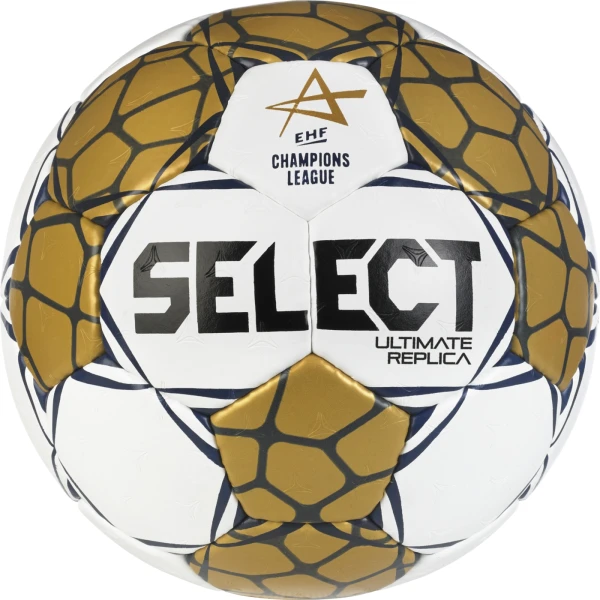 Гандбольный мяч Select ULTIMATE REPLICA EHF CHAMPIONS LEAGUE V24 бело-золотой Размер 0 167084-990