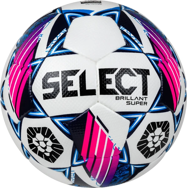 Футбольный мяч Select BRILLANT SUPER V24 (FIFA QUALITY PRO) бело-сине-розовый Размер 5 361596-526