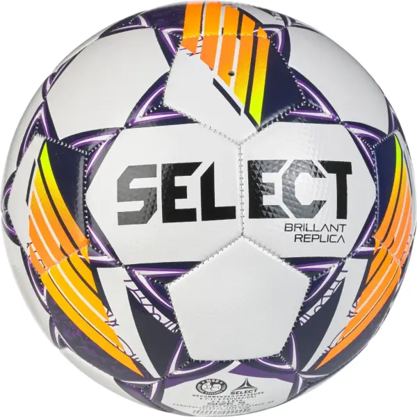 Футбольний м'яч Select BRILLANT REPLICA V24 біло-фіолетово-помаранчевий Розмір 3 099488-096