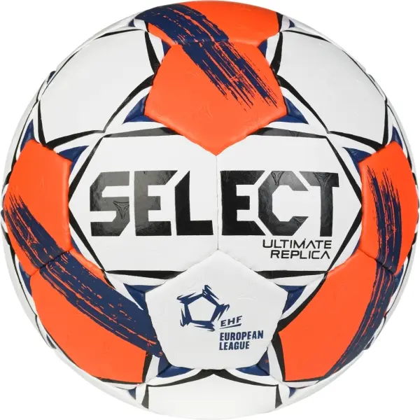 Гандбольний м'яч Select ULTIMATE REPLICA EHF EUROPEAN LEAGUE V25 біло-темно-помаранчево-темно-синій Розмір 2 357185-951