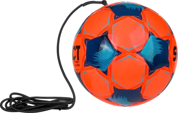 Футбольный мяч на резинке Select STREET KICKER V26 оранжево-синий Размер 4 099482-004