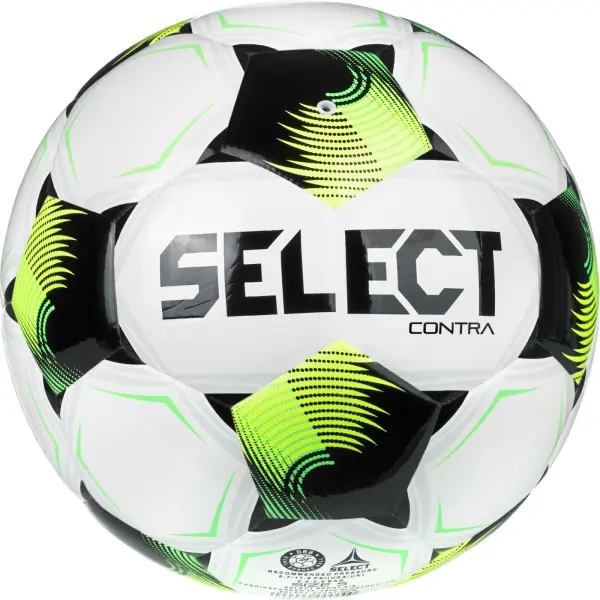 Футбольний м'яч Select CONTRA DB (FIFA BASIC) V26 біло-чорно-салатовий Розмір 5 085417-013