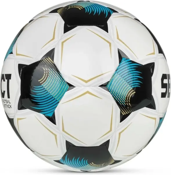 Футзальний м'яч Select FUTSAL ATTACK DB (FIFA BASIC) V26 біло-блакитно-золотий Розмір 4 107347-009