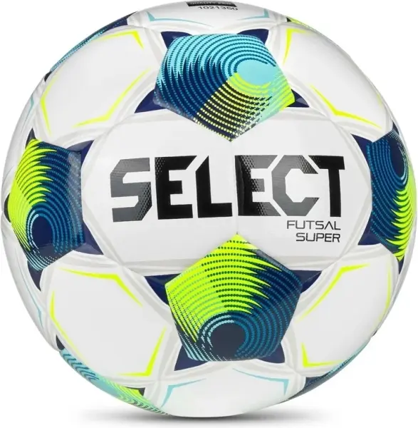 Футзальний м'яч Select FUTSAL SUPER DB (FIFA QUALITY PRO) V26 біло-темно-синьо-салатовий Розмір 4 361347-129