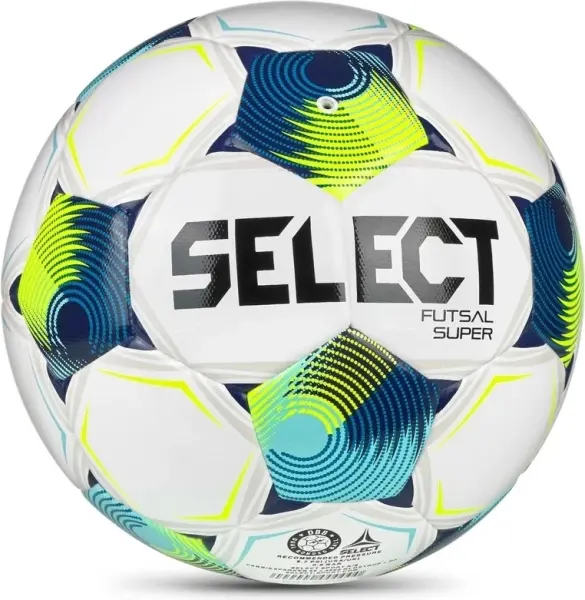 Футзальний м'яч Select FUTSAL SUPER DB (FIFA QUALITY PRO) V26 біло-темно-синьо-салатовий Розмір 4 361347-129