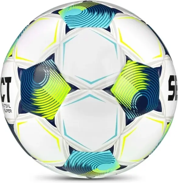 Футзальний м'яч Select FUTSAL SUPER DB (FIFA QUALITY PRO) V26 біло-темно-синьо-салатовий Розмір 4 361347-129