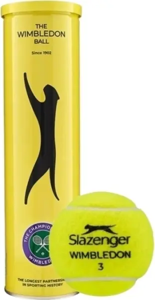Набір м'ячів для тенісу Slazenger WIMBLEDON AC 4B жовтий (4 штуки) 340973