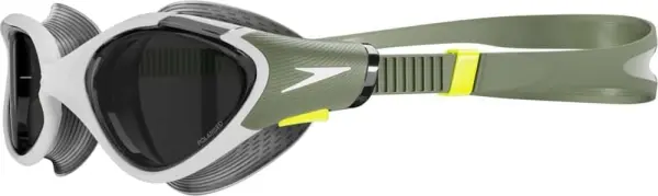 Очки для плавания женские Speedo BIOFUSE 2.0 POLARIZED оливково-желто-серые 8-00445917603