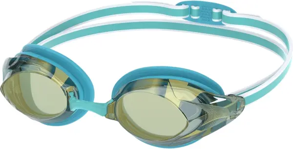 Окуляри для плавання жіночі Speedo VANQUISHER 3.0 MIRRORED бірюзово-золотисто-білі 8-00473615063
