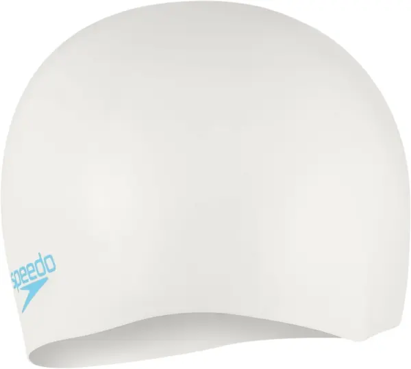 Шапочка для плавания детская Speedo PLAIN MOULDED SILICONE CAP JF/JM/JU бело-голубая 8-7099017621