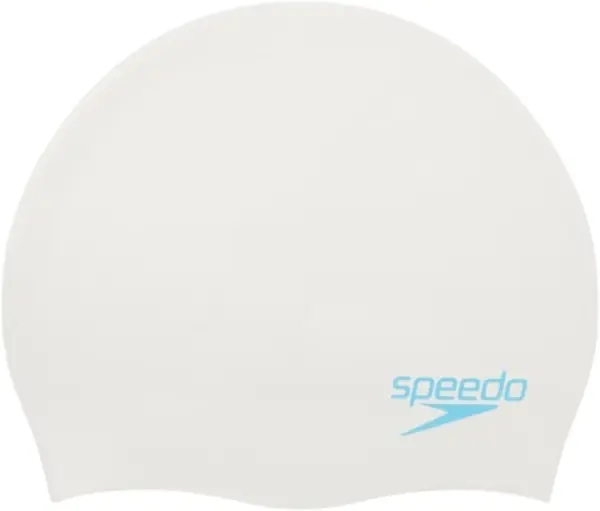 Шапочка для плавания детская Speedo PLAIN MOULDED SILICONE CAP JF/JM/JU бело-голубая 8-7099017621