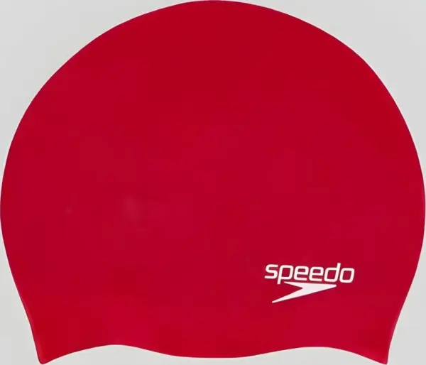 Шапочка для плавания детская Speedo PLAIN MOULDED SILICONE CAP JU красная 8-709900004