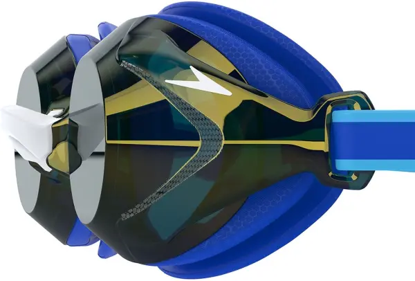 Окуляри для плавання дитячі Speedo JUNIOR VANQUISHER 3.0 MIRROR синьо-золотисто-білі 8-00475115334