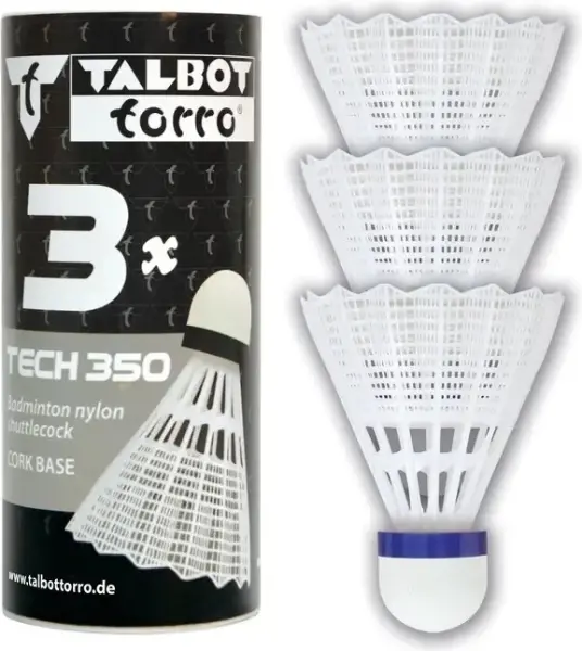 Набір воланів для бадмінтону Talbot TECH 350 SHUTTLE MEDIUM біло-синій (3 штуки) 479112