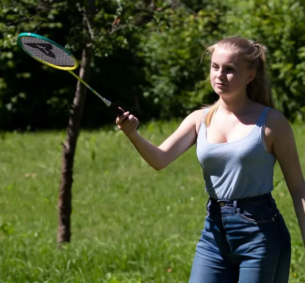 Набір для бадмінтону Talbot BADMINTON SET 2-FIGHTER (2 ракетки, 2 волана та чохол) бірюзово-жовтий 449412