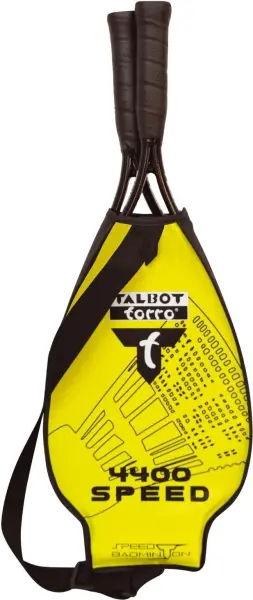Набір для швидкісного бадмінтону Talbot SPEEDBADMINTON SET SPEED 4400 (2 ракетки, 3 волана та чохол) чорно-жовтий 490114
